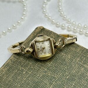 Dainty Gold Gruen Vintage Cocktail Watch